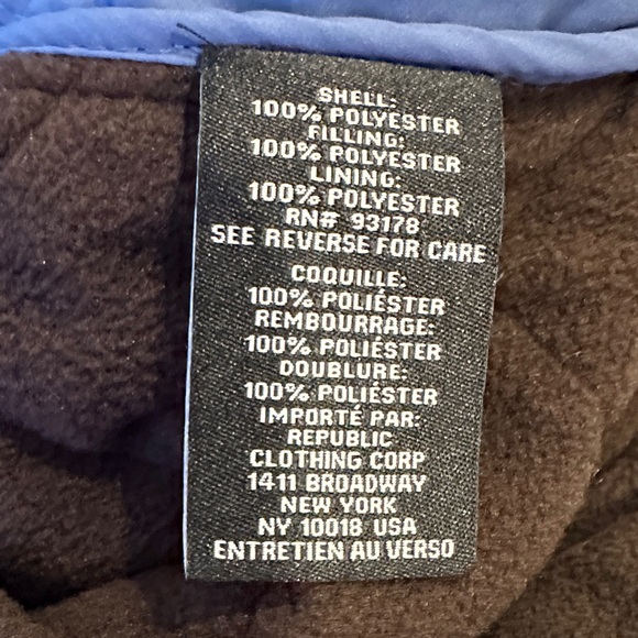 Magaschoni Men's Quilted Blue Zipper Vest Size Medium - Picture 8 of 11